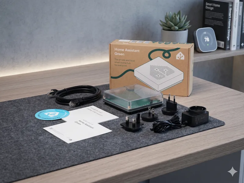 Box domotique Home Assistant Green Nabu Casa basse consommation installée par R'Up Confort en Essonne