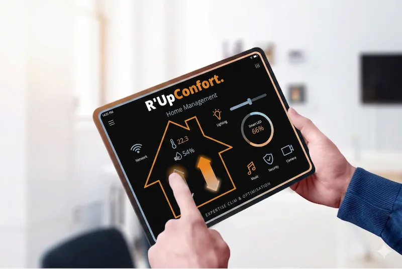 Interface de supervision domotique sur mesure sur tablette par R'Up Confort en Essonne
