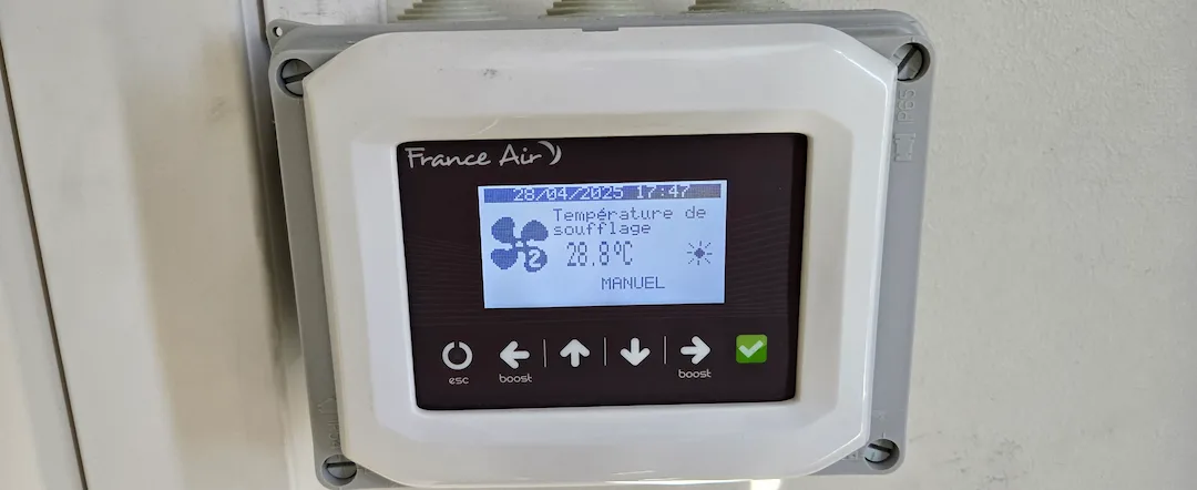 Contrôle température soufflage CTA régulation mode été